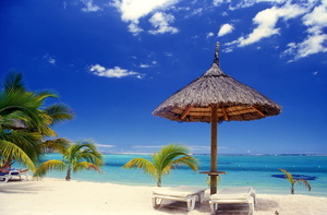 Plage de sable sur l'ile Maurice
