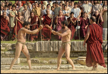 Epreuve de lutte aux J.O. antiques