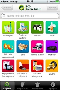 Application tri-sélectif éco-emballages