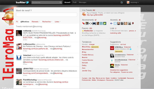 interface twitter du magazine leuromag