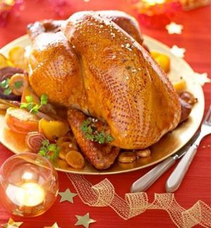 Repas de Noël Dinde au chocolat