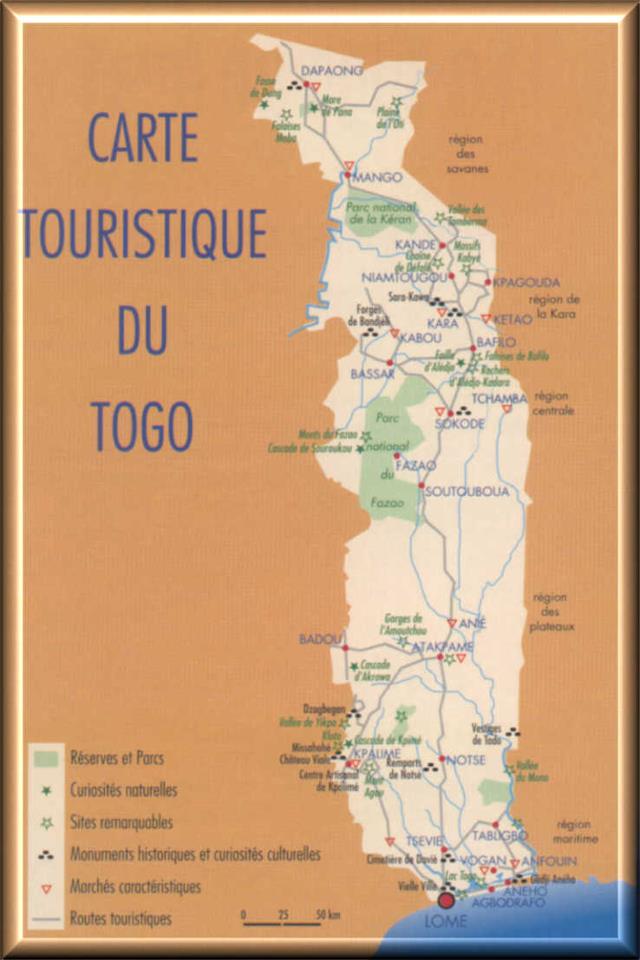 Carte touristique du Togo